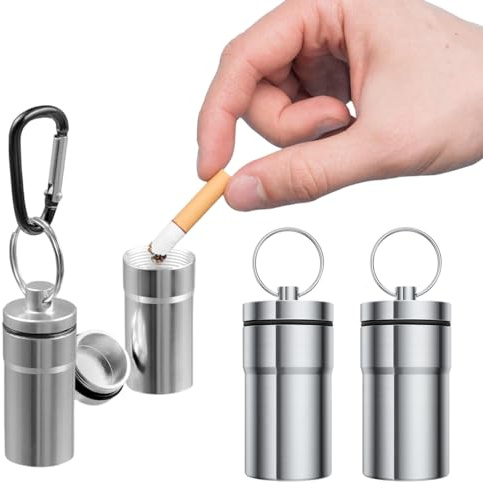 VAEIORP 2-teilig Aluminium-Schlüsselanhänger, geeignet für Outdoor-Hobbys und Freizeitaktivitäten (Silber)