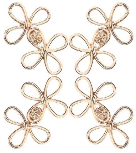 DOITOOL 4 Pares de Botones de Metal para Vestidos Tradicionales Chinos Hanfu, Broches Decorativos de Capa en Color Dorado, Cierres para Coser Ropa Artesanal y Vestimenta Antigua, Estilo
