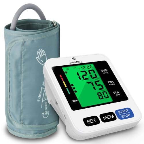P PANACARE New Blood Pressure Monitor Upper Arm for Home Use, Automatic BP Machine Cuff Kits-3 Color Backlight Display|Wide Cuff 22-42cm|2 Users x99 Memory|USB or Battery Power for Daily Use-Black