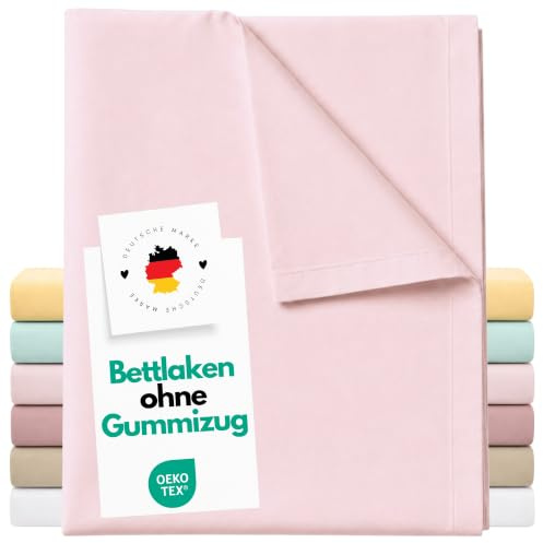 Carpe Sonno Bettlaken ohne Gummizug 140x250 cm Baumwolle – Altrosa