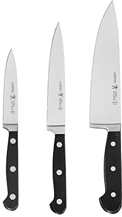 HENCKELS Classic Razor-Sharp 3-Piece Kitchen Knife Set, Chef Knife, Paring Knife, Utility Knife, German Engineered Informed by 100+ Years of Mastery, Stainless Steel