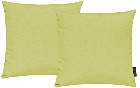 Fino Kissenhülle ca. 40 x 40 cm hochwertig & knitterarm Farbe 37 Lindgrün (2er Set)