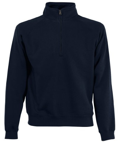 Fruite of the Loom Zip Neck Sweat Shirt, vers.Farben XL,Deep Navy