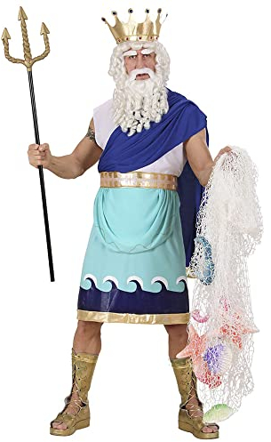 W WIDMANN MILANO Party Fashion - Kostüm Poseidon, griechischer Gott, Gott des Meeres, Unterwasserwelt, Faschingskostüme