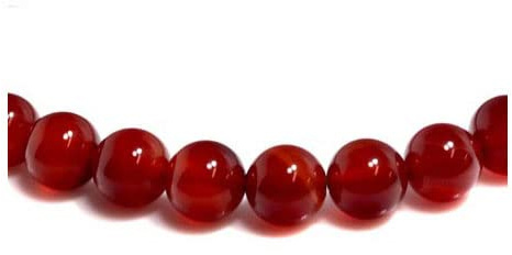 Grade A Natural Red Carnelian Gemstone Round Beads - 8mm Smooth Rounds - Strand of 45+ - Authentic Uruguayan Stones for Jewellery Making, 1mm Hole