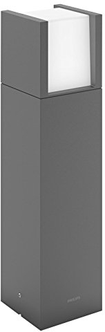 Philips Arbour Sockelleuchten für den Außenbereich, 6 W, 2700 K, warmweiß, wasserfest, anthrazit, IP44 wetterfest, Ohne Bewegungsmelder