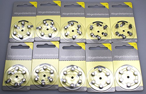 Hörgerätebatterien Größe 10er 60 Stück