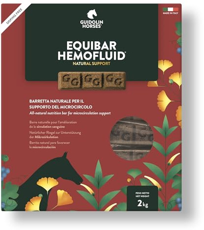Guidolin Horses Equibar Hemofluid® Barretta funzionale per il supporto alla microcircolazione del cavallo 100% naturale doping free 2Kg