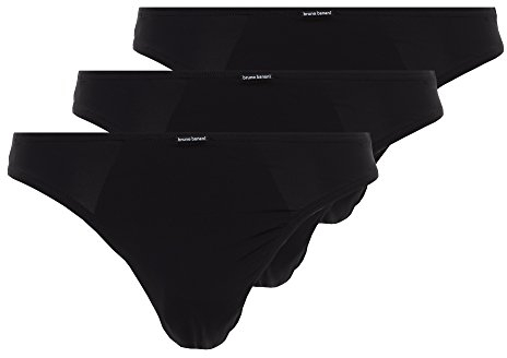 bruno banani Herren Strings Bale - 3er Set - Bequeme Herren Strings - Atmungaktive Mikrofaser - Hohe Bewegungsfreiheit - Niedrige Bundhöhe schwarz, L