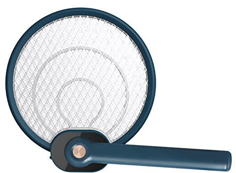 Uadme Fly Killer Moustique Tapette Raquette Bug Zapper Électrique Bug Moustique Tapette 3000V Rechargeable Pliable Bug Zapper Piège à Insectes avec 3 Couches de Maille de Sécurité et lumière UV