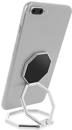cobee Soporte de anillo para teléfono móvil, soporte de dedo giratorio 360°, de metal, mango trasero, plegable, soporte ajustable para teléfono móvil, compatible con la mayoría de smartphones (plata)