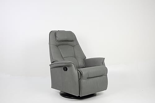 WELCON ErgoSVING Relaxsessel | Sessel | Fernsehsessel | Echtleder grau