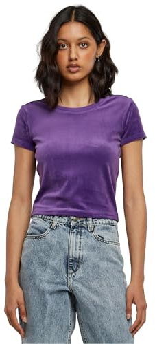 Urban Classics Ladies Short Velvet Tee, T-Shirt Donna, Realviolet,