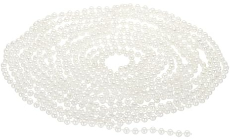 PATIKIL 5mm Faux Pearl Beads Garland, 16.4 Ft Pearl String Chain Roll for Craft Wedding Party Home Decorative Jewelry Making Christmas Tree, White