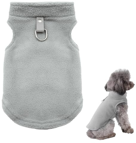 Suéter para Perros Jersey para Perro Suéter de Felpa para Mascotas Abrigo Cómodo para Mascotas Suave Ropa de Invierno para Perro Abrigo Cálido para Cachorros Perros Gatos para Invierno Navidad Gris L