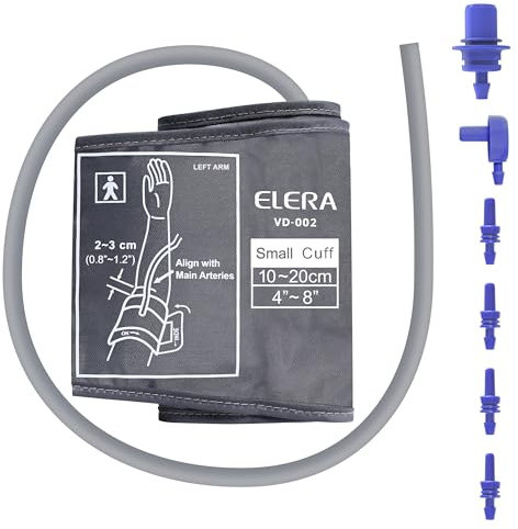 ELERA Pediatric Blood Pressure Cuff - Small and Child-Friendly Design BP Replacement Cuff, Suitable for Kids and Women with Arm Circumference 10-20 cm, Compatible with Omron Monitors - 6 Connectors