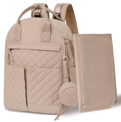 MISS FONG Baby Wickelrucksack Wickeltasche Rucksack, Baby Wickeltasche Groß, mit Faltbarer Wickelunterlage, Schnullerhalter und Kinderwagengurten, Weit öFfnender Babytasche für Mama und Papa