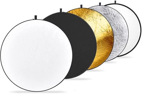 NEEWER Reflector Luz de 51/130cm Difusor de Luz 5 en 1 Multi Disco Plegable con Bolsa Translúcido, Plateado, Dorado, Blanco y Negro para Iluminación de Fotografía de Estudio y Exteriores