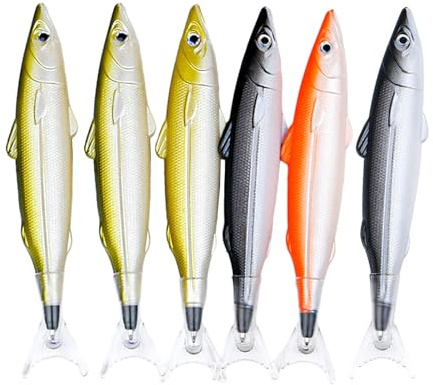 Psdndeww 6 Pack Fish Shaped Ballpoint Pens - Ballpoint Pen - Writing Instrument - Office Supplies