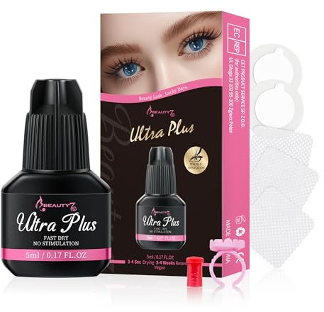 Beauty7 wimpernkleber für Wimperverlängerung DIY Kleber Sensitive Kleber For Permanent Lashes Eyelash Adhesive dauerhafter wimpernkleber für Dauerwimpern Schwarzer wasserfester Permanentkleber 5ml