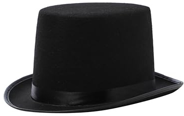 Komonee Black Top Hat Fancy Dress Magic Halloween Costume Headwear Formal Gent Victorian Tophat Magician Ringmaster