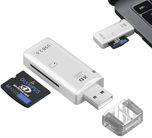Ninnyi Usb 2.0 Xd Portable Flash Card Reader, Xd Picture Camera Card Reader for Windows Mac Os Linux Card Reader