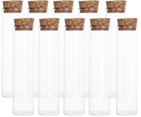 IMIKEYA 10pezzi Barattolo Con Tappo Sughero Piccola Cupola Espositiva in Vetro Bottiglie Dei Desideri Vuote