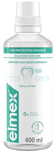 ELMEX - Bain de bouche Soin Protection Douceur - Triple action pour dents sensibles et protection caries - Sans alcool