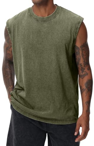 Camiseta sin mangas de verano para hombre, sin mangas, sin mangas, para entrenamiento, gimnasio, algodón
