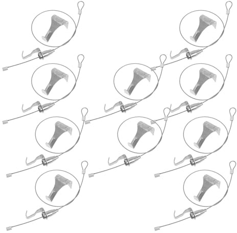 NOLITOY 12 Juegos Kit Colgante Ajustable para Cuadros con Ganchos Invisibles y Cable Transparente de Sistema sin Herramientas para Exhibición de Arte y Fotos