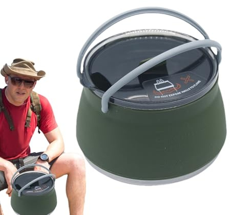 Teksome Bouilloire de voyage portable, cafetière pliable,Bouilloire de camping de randonnée en silicone | de Camping de randonnée Portable, Pot de bouilloire de voyage pliable pour le