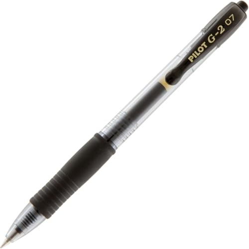 Pilot G207 Retractable Gel Rollerball 0.7 mm Tip - Black, Box of 12