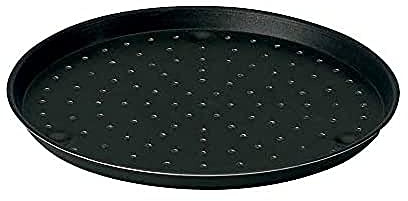LACOR 67828 - Molde Pizza, Aluminio con Orificios 28 cm, Negro
