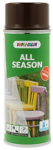 DUPLI-COLOR ALL SEASON RAL 8017 schokoladenbraun glänzend 400 ml, hochwertiges Kunstharz-Farbspray, Schnelltrocknend, Wetterbeständig, Innen- und Außenanwendung