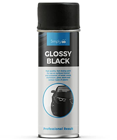 Simply SP-022 Glossy Black Spray Paint 500ml – Fast Drying – High Adhesion - Non-Fading UV Resistant – Wear Resistant & Scratch Free
