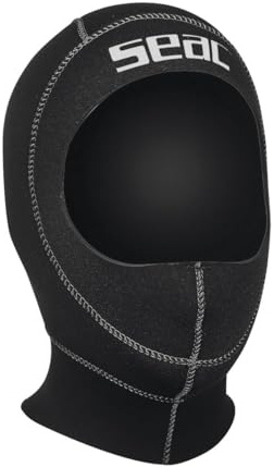 SEAC Unisex 5 mm standard, dubbelkrage huva i ultraspan/brandtorr, UV-skydd, lämplig för män och damer för dykning