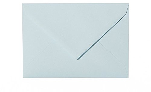 Paper24 50 hochwertige Briefumschläge B6 125x176 mm mit Spitzlasche, 120g, Farbe: 17 Hellblau