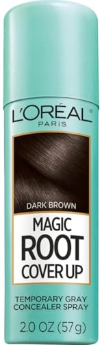 L'Oreal Paris Root Cover Up Temporary Gray Concealer Spray, Hair Color Spray with Filling & Thickening Coverage, Dark Brown, Packaging May Vary