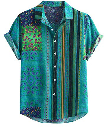 riou Camisa Hawaiana hombre Amarilla Estampado Hawai Camisa de Verano Ligeras Camisas de Ocio Elegante Clásica Ligero y Transpirable Camiseta Básica para el Tiempo Libre