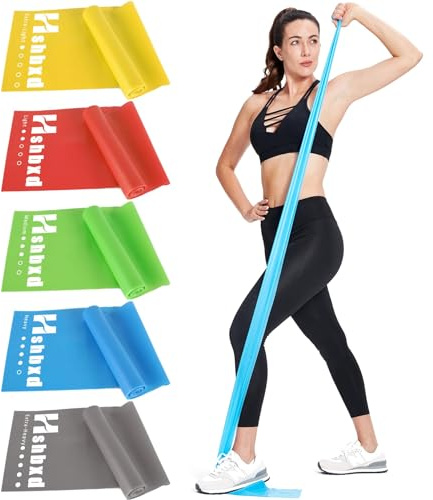Resistance Bands for Physical Therapy, Working Out Bands, Latex Free Elastic and Exercise Bands Set for Stretching, Suitable for Rehab, Yoga, Pilates, Gym, Home Exercise (Five Colors)