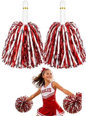 HOVUK Cheerleading Pom Poms for Kids and Adults, 35cm Cheerleader Poms for Dance, Sports Events, Party Decorations, School Spirit, Team Performances and Costume Accessories