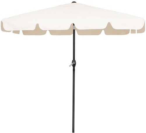 SPRINGOS Parasol de jardin rectangulaire, ecru, 196 x 122 x 220cm