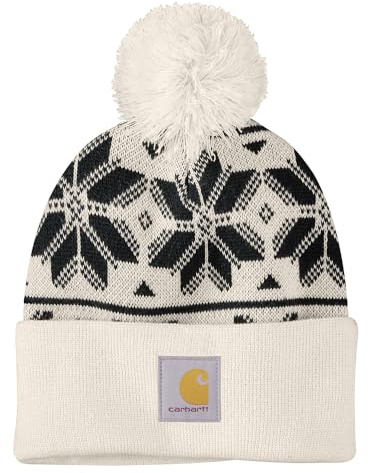 Carhartt Strickmütze mit Bommel für Damen, Hafermilch, Einheitsgröße