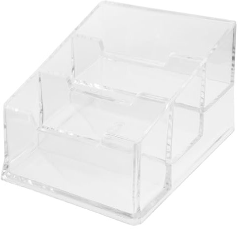 ROMISBABA Geschäftskarten Aufbewahrungsbox Transparente Kartenhalter Für Schreibtisch Mehrschichtiger Organizer Eleganter Kartenständer Für Büro Und Arbeitsflächen