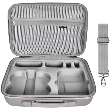 Dokeno Fodral för DJI Neo, bärbar förvaringsväska för DJI Neo Fly More Combo och tillbehör, bärbar PU-skyddsväska med axelrem för drönare, fjärrkontroll, batterier och kablar, Svart, Klassiskt
