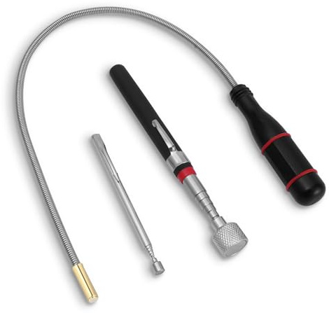 3 Pack Magnetic Pickup Tool- Extendable Magnet, Telescopic Magnetic Pick-up Tool, Bendable Flexible Magnetic Pickup Tool