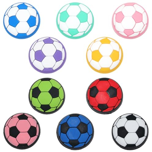 GORGECRAFT 10 Colors Football Silicone Joycon Thumb Grip Caps Sports Joystick Cap Button Caps Analog Joy Con Stick Protective Cover Compatible with Switch OLED Lite Console for NS Joycon Controller