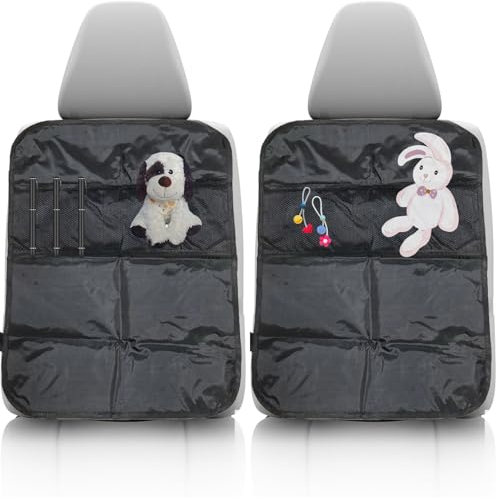 Protezione Sedile Auto Bambini,Proteggi Sedile Auto Bambini Posteriore,Protezioni per Lo Schienale Dell'Auto con 2 Tasche,Universale Proteggi Anti-Calcio Sedile Posteriore,Repellente all'acqua sporco