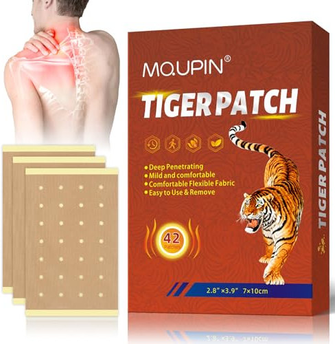 MQUPIN Patch chauffant dos, 42 patchs de chaleur botanique naturelle pour le dos, les genoux, le cou et les épaules, 12 heures d'action prolongée