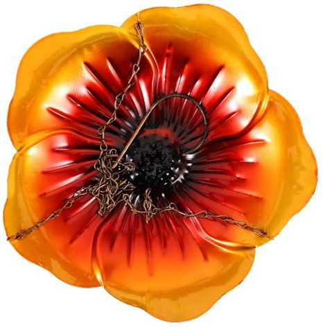BAZEITFLOW Mangeoire à Oiseaux Décorative Forme De Fleur Abreuvoir Suspendu pour Jardin Container De Nourriture pour Oiseaux pour Extérieur